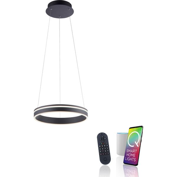 LED Pendelleuchte "Q-VITO", Anthrazit, 1, Ø 40Cm, 1 Stk., Neuhaus Q Smart Home Lights, Leuchten, LED Pendelleuchte-image