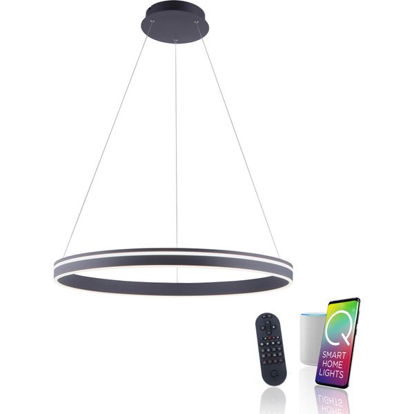 Led Pendelleuchte "Q-VITO", Anthrazit, 1, Ø 79,4Cm, 1 Stk., Neuhaus Q Smart Home Lights, Leuchten, Led Pendelleuchte-image