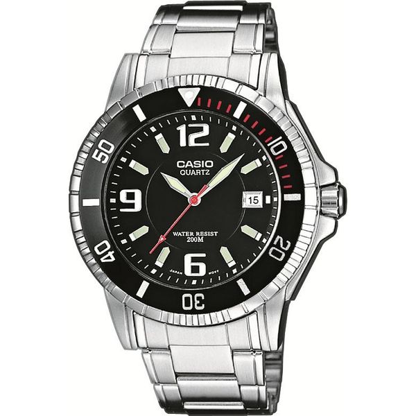 Quarzuhr, Silber (Silberfarben, Schwarz), Casio Timeless Collection, Armbanduhren, Herren, Quarzuhr, Armbanduhr, Herrenuhr, Datum, Bis 20 Bar Wasserdicht, Edelstahlarmband-image
