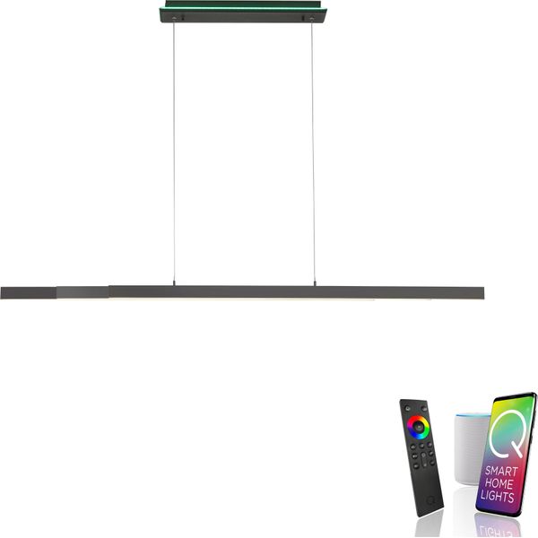 Led Pendelleuchte "Q-ARIAN", Schwarz (Anthrazit), 3, 1 Stk., Neuhaus Q Smart Home Lights, Leuchten, Led Pendelleuchte-image