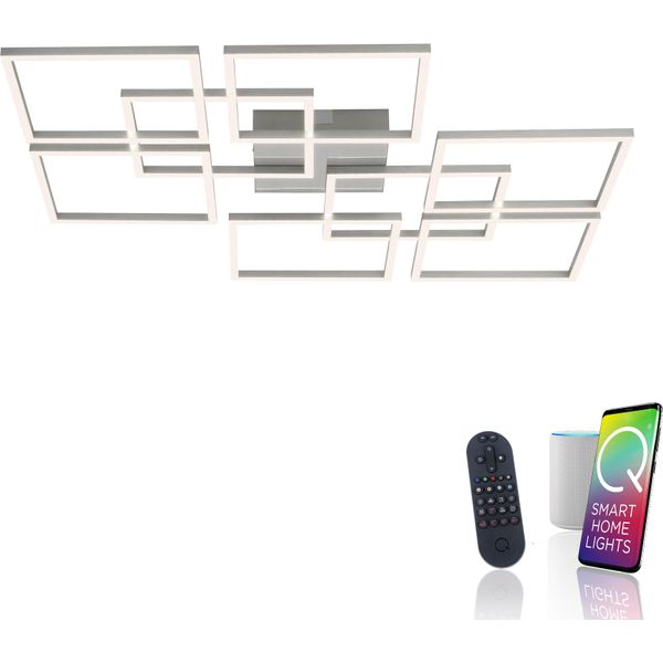 Led Deckenleuchte "Q-INIGO", Stahlfarben, 8, 1 Stk., Neuhaus Q Smart Home Lights, Leuchten, Led Deckenleuchte-image