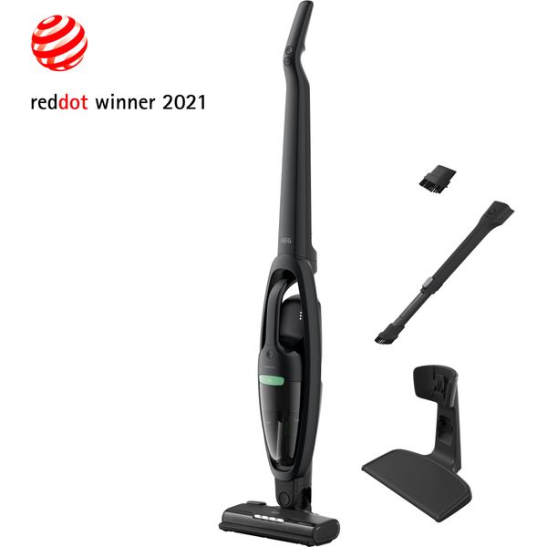 Aeg Akku-Hand-Und Stielstaubsauger "Clean 5000 ÖKo (AS52B21OKO)", Schwarz, B:14Cm H:110,5Cm T:25,5Cm, Akkusauger, 2In1, Leise 79 Db(A), 74 % Recyclingmaterial, Bis Zu 50 Min. Laufzeit-image