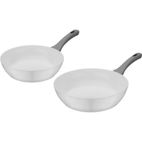 Pfannen-Set Gsw "Fiona", Weiß, Ø:28Cm, Pfannen, Weiß, Kratzfeste Ilag Ceramic-Veredelung, Induktion-image