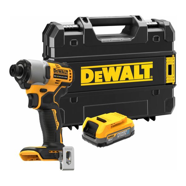 Dewalt Akku-Schlagschrauber 1/4", Max. 192 Nm Inkl. Powerstack Akku (18 V/1,7 Ah) (DCF840E1T-XJ)"-image