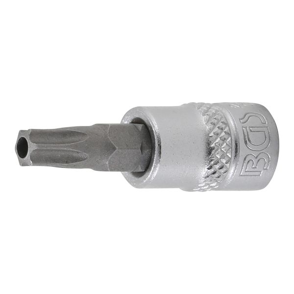 BGS Bit-Einsatz Antrieb Innenvierkant 6,3 Mm (1/4") T-Profil (FüR Tx) Mit Bohrung T30 ; BGS Technic (2362)-image