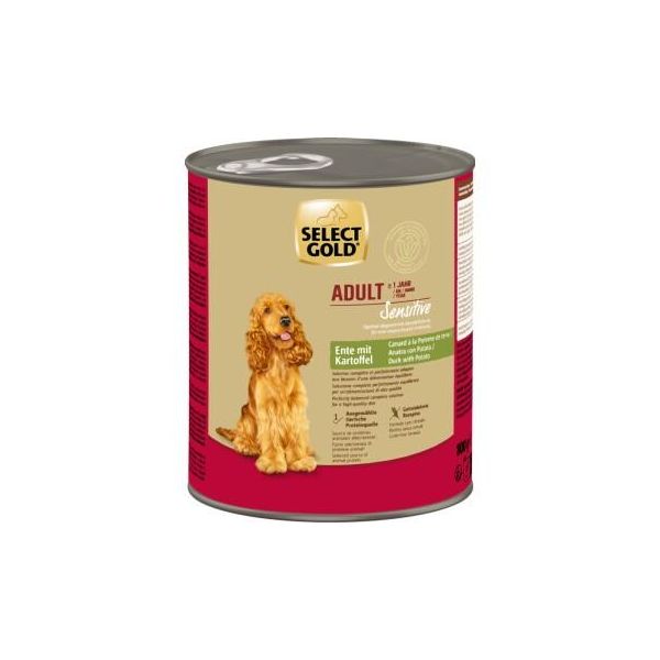 Select Gold Sensitive Nourriture Humide Adult Canard Aux Pommes De Terre 12X800 G-image