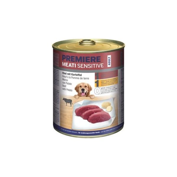 Premiere Meati Sensitive Nourriture Humide Pour Chien, Adult BœUf & Pomme De Terre 6X800 G-image
