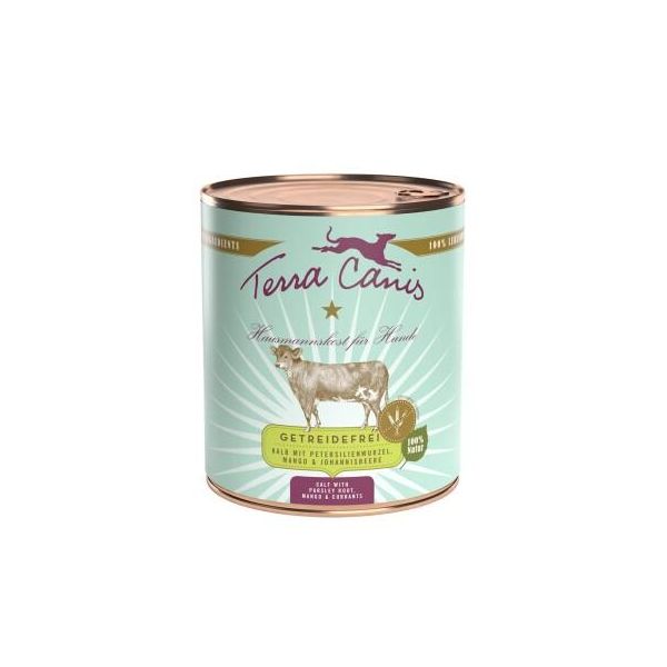 Terra Canis Sans CéRéAles Adult 6X800G Veau Aux Racines De Persil, Mangue Et Cassis-image