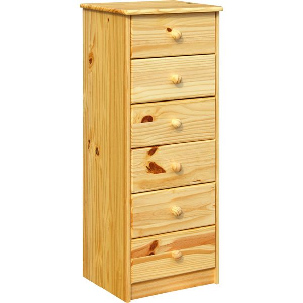 Kommode Möbilia "Chur", Beige (Natur), B:43Cm H:106Cm T:35Cm, Massivholz, Sideboards, Kommode, Aus Massivholz Kiefer-image