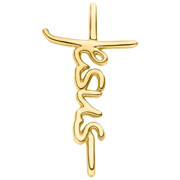KettenanhäNger Jobo "Kreuz Mit Jesus-Schriftzug", Gelb (Gelbgold 375), SchmuckanhäNger, Damen, Gelbgold 375, KettenanhäNger, 375 Gold 20 Mm-image