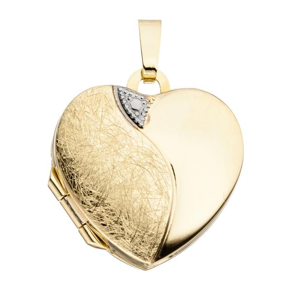 MedallionanhäNger Jobo "AnhäNger Medaillon Herz", Gold (Gelbgold 333), SchmuckanhäNger, Damen, Gelbgold 333, 333 Gold-image