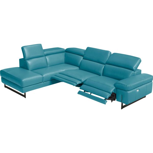 Ecksofa Egoitaliano "Candice, Elegant, Edel Und Bequem, Erstklassiger Sitzkomfort, L-Form", Blau (TüRkis), B:278Cm H:100Cm T:221Cm, Leder »Carezza« (Rindsleder). Halbnarbiges Naturleder Mit Einer Dicke Von 1, 2-1, 4 Mm. Es Hat Eine Weiche Und Wachsartige Hand Mit Halb Undurchsichtigem Aussehen. Carezza Ist Ein Naturleder, Das Die UrsprüNglichen Eigenschaften Der MäNtel Nicht VeräNdert. Das Vorhand-image