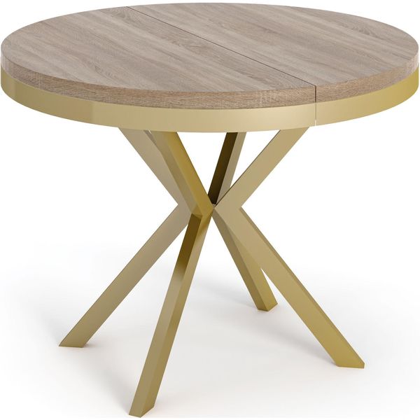Esstisch Dina Runder Ausziehbarer, Sonoma Eiche 90-170/90/76 Cm-image