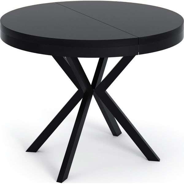 Esstisch Ross Runder Ausziehbarer, Schwarz 90-170/90/76 Cm-image