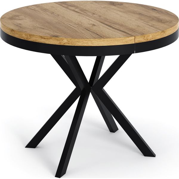 Esstisch Ross Runder Ausziehbarer, Craft Eiche 90-170/90/76 Cm-image