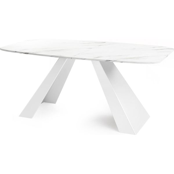 Esstisch Monte Weiß Rechteckig Ausziehbar, Marmor Weiß 160-200/80/76 Cm-image