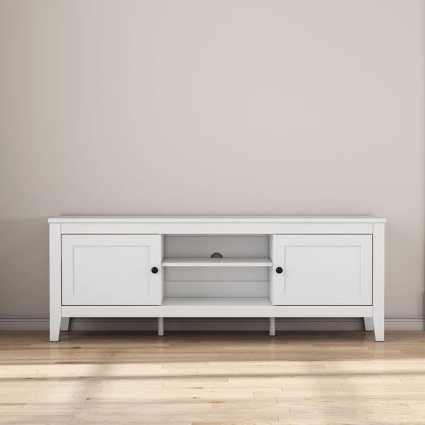 Tv-Board Otto Home "Avelin", Weiß, B:150Cm H:55Cm T:40Cm, Abs-Kunststoff, Holzwerkstoff, Mdf, Melamin, Sideboards, Tv-Board, MelaminoberfläChe, Schwarze Metallgriffe, Breite 150 Cm-image