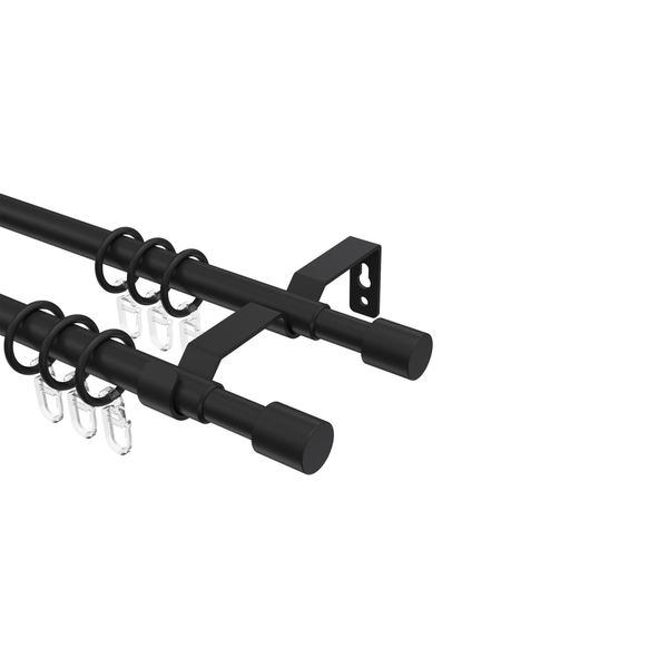 Gardinenstange / Teleskopstange Hera Livo 130-240 Cm, 2-LäUfig, 16/13 Mm Ø Schwarz-image