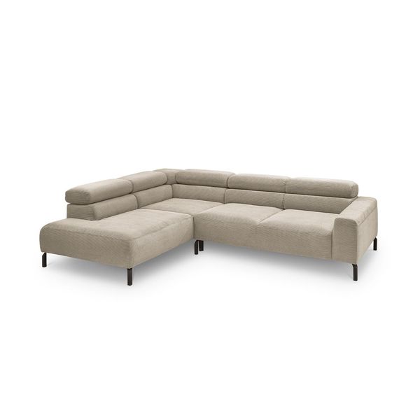 Ecksofa Mit Motorischem Sitzvorzug Delia Beige Cord Relaxfunktion-image