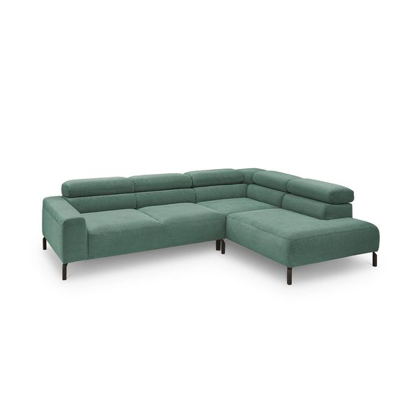 Ecksofa Mit Motorischem Sitzvorzug Delia SmaragdgrüN Cord Relaxfunktion-image