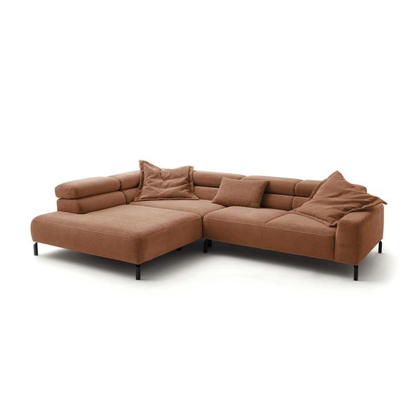Ecksofa Mit Motorischem Sitzvorzug Delia Braun Cord Relaxfunktion-image