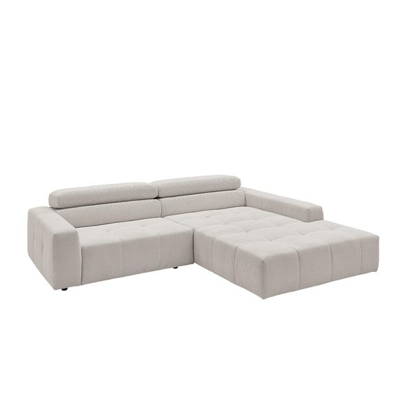 Ecksofa Mit Motorischem Sitzvorzug Reno Silber Cord Relaxfunktion-image