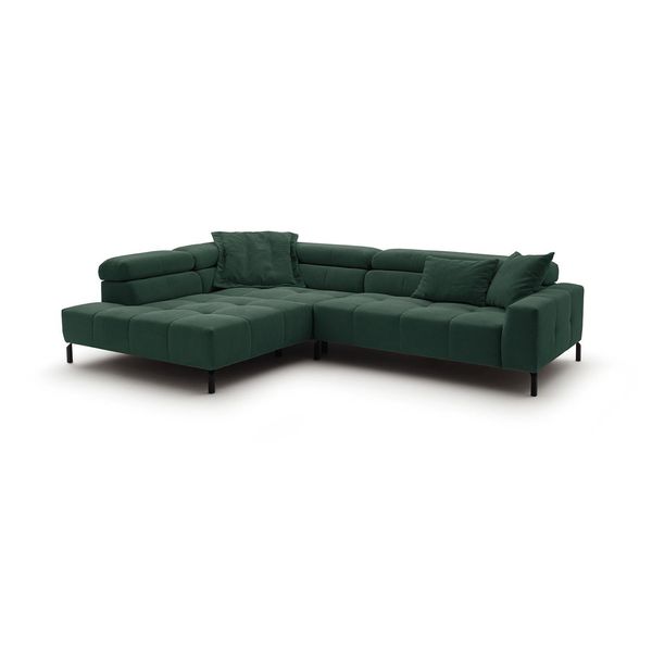 Ecksofa Mit Motorischem Sitzvorzug Ohio SmaragdgrüN Cord Relaxfunktion-image