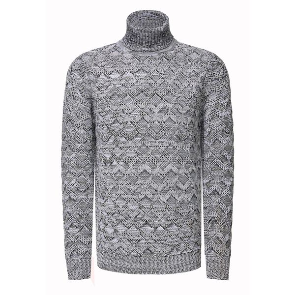 Kontrast Grobstrick Rollkragen-Pullover-image