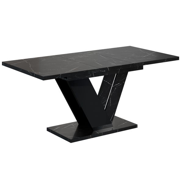 Esstisch Ausziehbar 120 -160X80X75 Cm - Royal Marble / Black Gloss - Clasi-image