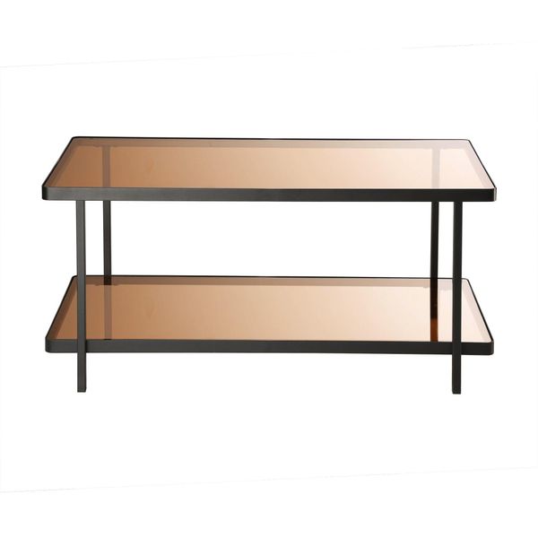 Couchtisch Mit 2 Rauchglas Platten 100/50/48 Cm-image