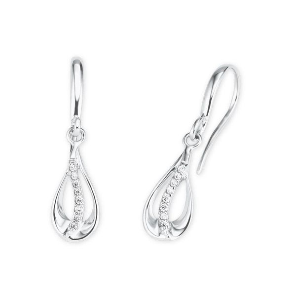 Paar OhrhäNger Amor "Tropfen", Bunt (Silberfarben, Weiß, Kristallweiß), Ohrringe, Damen, Silber 925 (Sterlingsilber), Mit Zirkonia (Synth.)-image