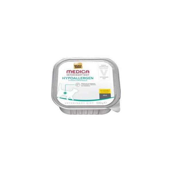 Select Gold Medica HypoallergéNique Barquettes De PâTéE Chat Adulte Poulet 16X100 G-image