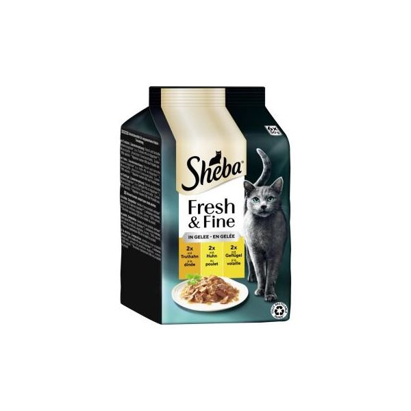 Sheba Fresh & Fine Nourriture Humide Pour Chat Adulte, Multipack, En GeléE Dinde, Poulet Et Volaille 36X50 G-image