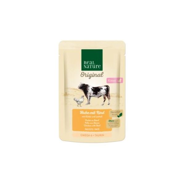 Real Nature Original Nourriture Humide Pour Chaton Poulet Au BœUf 12X85 G-image