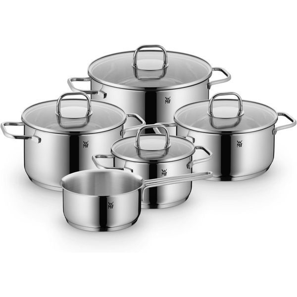 Topf-Set Wmf "Inspiration Induktion, Kochtopf Set Mit Glasdeckel", Silber (Edelstahlfarben), TöPfe, FüR Alle Herdarten Geeignet, Unbeschichtet-image