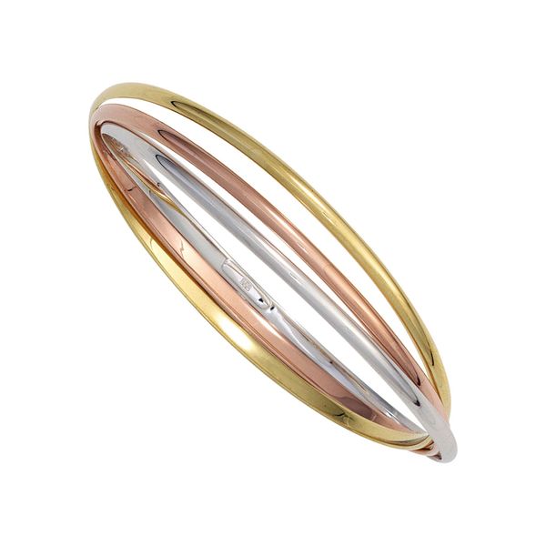 Armreif Jobo, Silber (Silber 925), ArmbäNder, Damen, Silber 925 (Sterlingsilber), Armreif, 925 Silber Dreifarbig Tricolor Vergoldet-image
