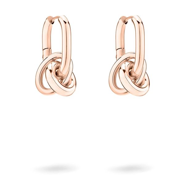 Paar Creolen Liebeskind Berlin "Schmuck Geschenk Edelstahl Ohrringe Modern Knot", Rosa (RoséGoldfarben), Ohrringe, Damen, Edelstahl, EinhäNger Abnehmbar-image