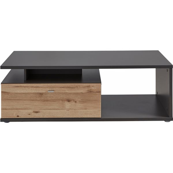Couchtisch Forte "Como", Grau (Grau, Eichefarben), B:120Cm H:40Cm T:59Cm, Tische, Couchtisch, Couchtisch, Schublade, Soft Close, B/H/T 120/40,2/59 Cm-image