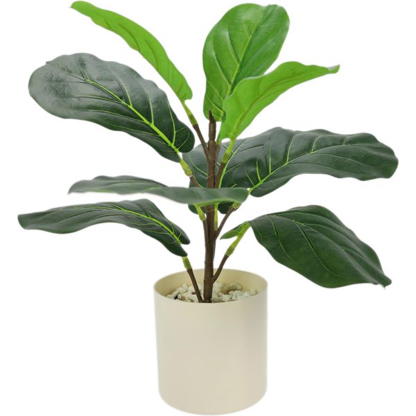 Kunstblume I.Ge.A. "KüNstlicher Feigenbaum Im Topf Zimmerpflanze", GrüN, B:34Cm H:40Cm T:30Cm, Polyester, Kunstpflanzen, Geigenfeige Tabakpflanze Pflanze Kunstpflanze Kunstbaum Dekobaum-image