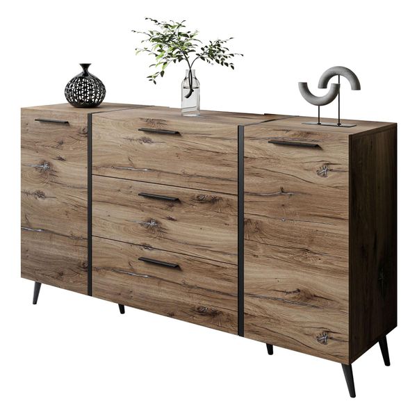 Sideboard Mit Schubladen Onyx Loft Auf Beinen-image