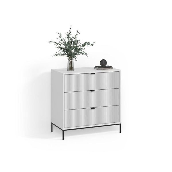 Kommode Aterno Weiß 42 X 81.2 Cm Mit 3 Schubladen-image