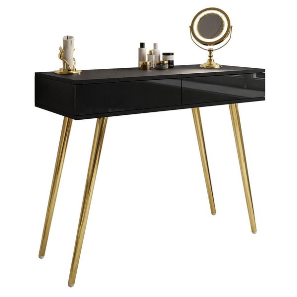 Konsole Sienna Gold Mit Schubladen Auf Goldenen Beinen Push Open-image
