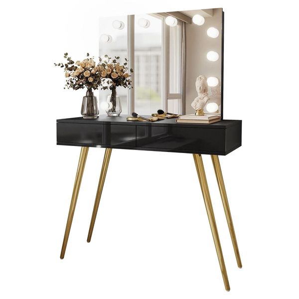 Schminktisch Sienna Gold Elite Mit Spiegel Push Open-image