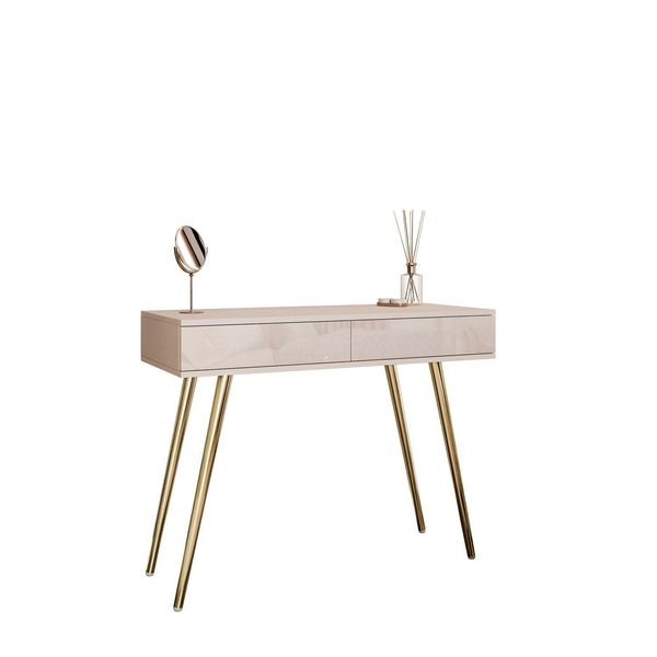 Konsole Sienna Kaschmir Auf SchräGen Goldenen Beinen Push Open-image