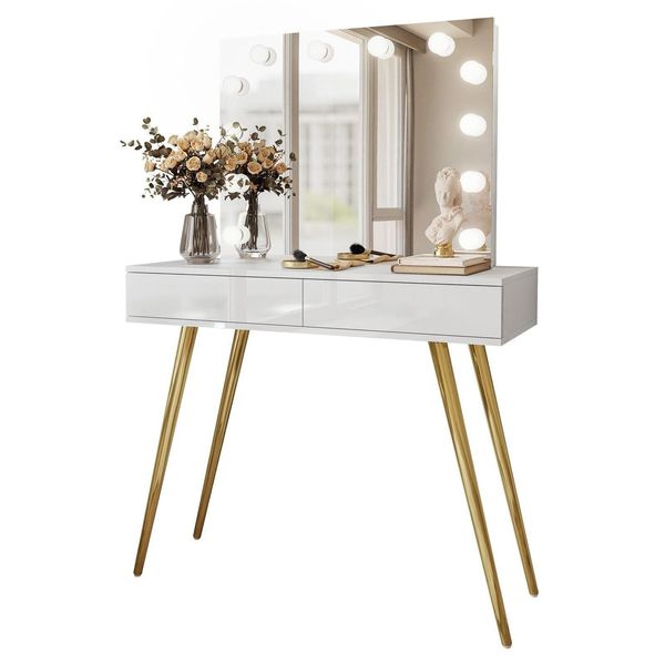 Schminktisch Sienna Gold Elite Mit Spiegel Push Open-image