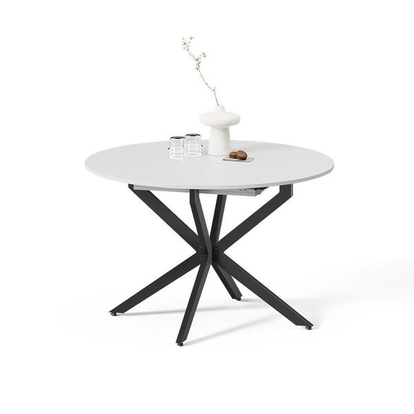 Esstisch Firenze Weiß/Schwarz 120 X 120 Cm Ausziehbar-image