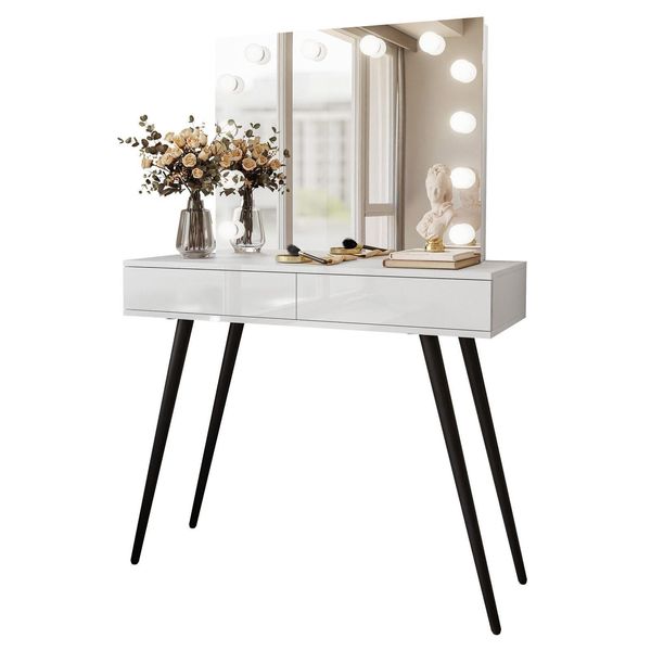 Schminktisch Sienna Loft Elite Mit Spiegel Push Open-image