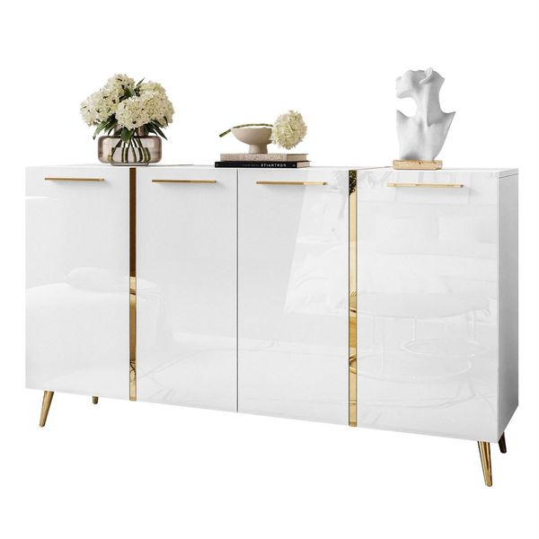 Sideboard Onyx 4T 158 Cm Auf Goldenen Beinen-image
