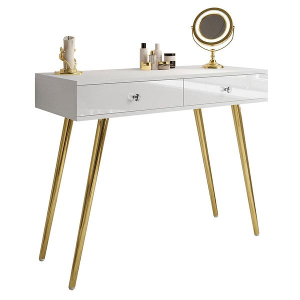 Konsole Sienna Gold Mit Schubladen Auf Goldenen Beinen-image