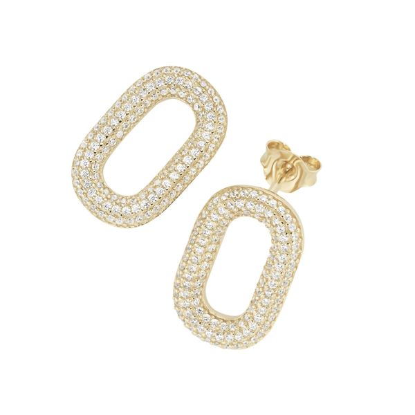 Paar Ohrstecker "Mit WeißEn Zirkonia, Silber 925", Gold, Giorgio Martello Milano, Ohrringe, Damen, Silber 925 (Sterlingsilber)-image